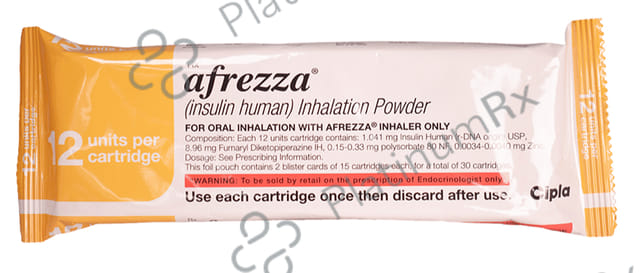 Afrezza (12 Units per Cartridge + 1 Inhaler) Powder For Inhalation Cartridges 30s