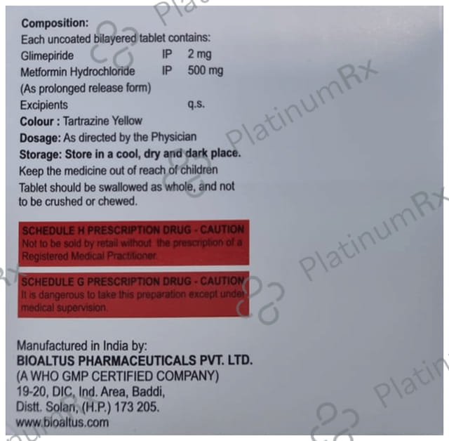 Adglim M 2mg/500mg Tablet PR 10 tablets