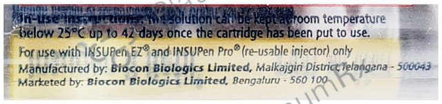 Insugen R (100 IU/ml) Cartridge / Injection Refill 1*3ml
