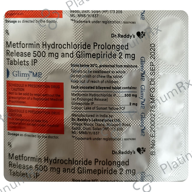 Glimy M 2 2/500mg Tablet PR 15s