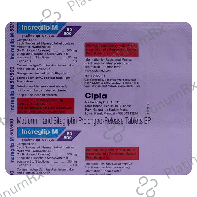 Increglip M 50/500mg Tablet 15s
