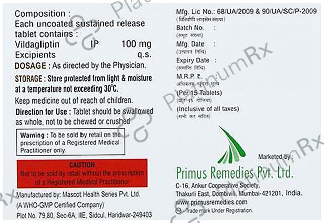 Vildaprime SR 100mg Tablet 15s