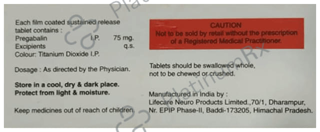 Prebamin 75mg Tablet SR