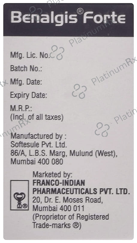 Benalgis Forte Soft Gelatin Capsule 15s