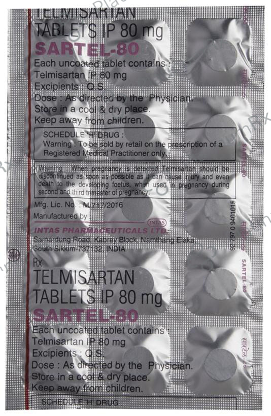 Sartel 80mg Tablet 15s