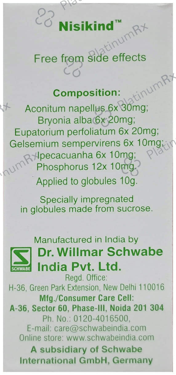 Dr Willmar Schwabe India Nisikind Globules