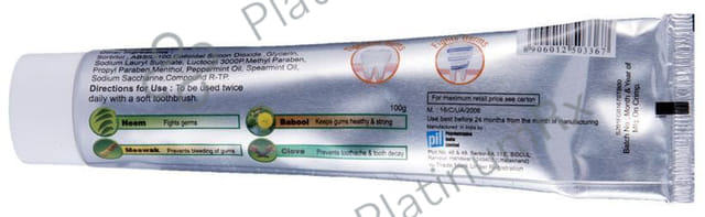 PIL Neem Plus Herbal Dental Gel - Neem Toothpaste With Clove, Meswak & Babool