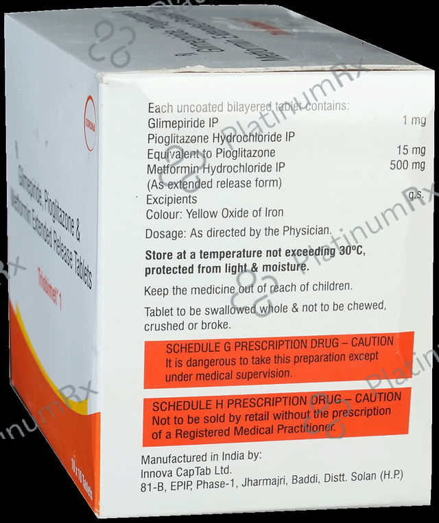 Triobimet 1/500/15mg Tablet ER 10s