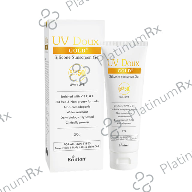 UV Doux Gold Silicone Sunscreen SPF 50 Gel 50gm