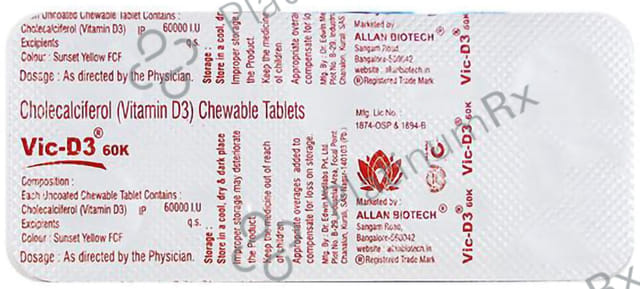 Vic D3 60000IU Tablet 6s