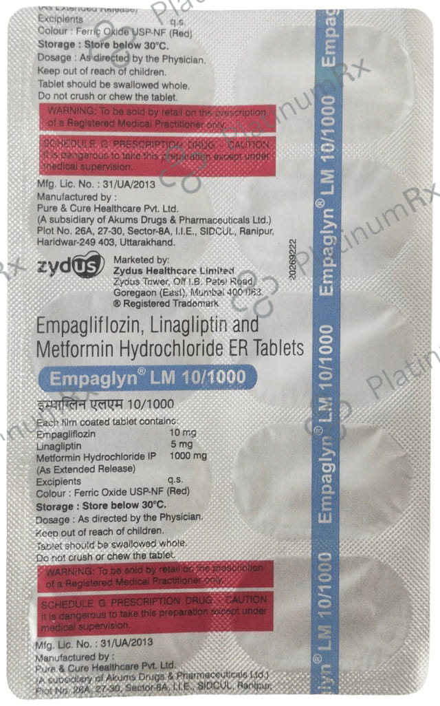 Empaglyn LM 10/1000mg Tablet ER 10s