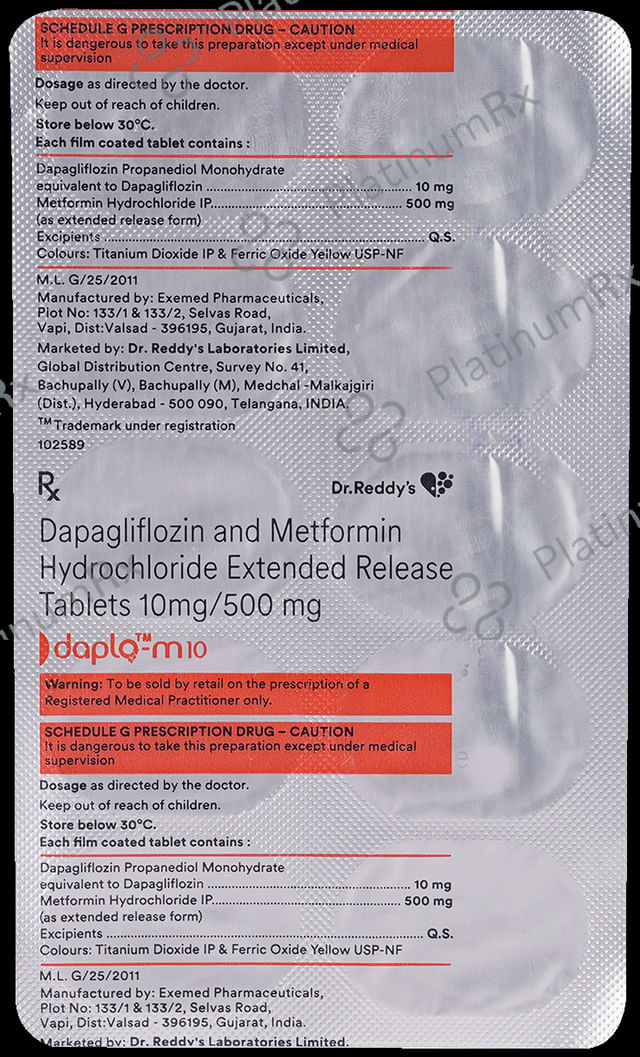 Daplo M 10/500mg Tablet 10s