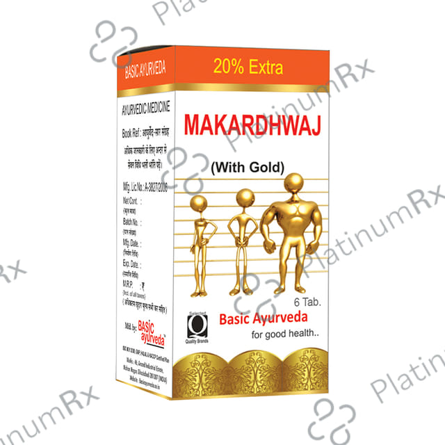 Basic Ayurveda Makar Dhwaj Rasayan 6 tablets