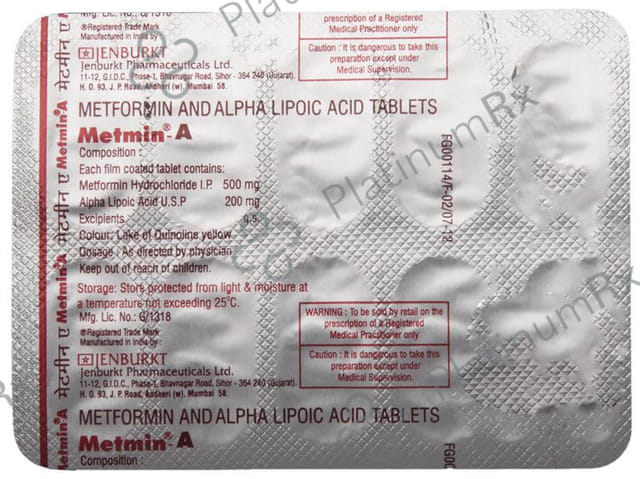 Metmin A 500/200mg Tablet 10s