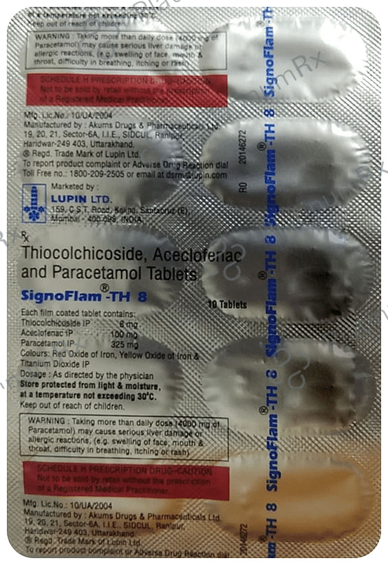 Signoflam TH 100/325/8mg Tablet 10s