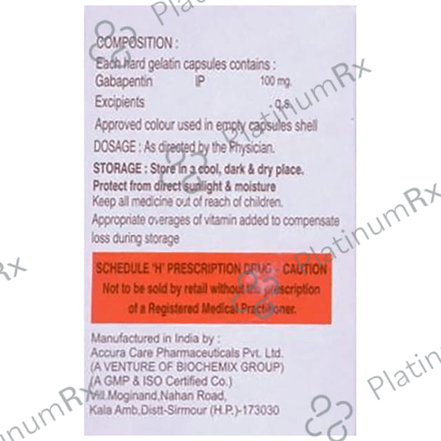 Gabceon 100mg Capsule 10s