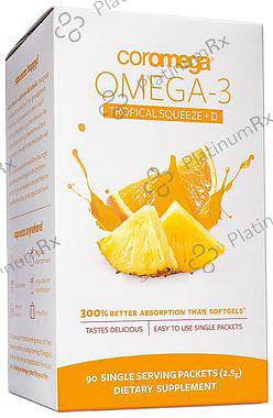 Coromega Omega 3 Tropical Squeeze +D (2.5gm Each)