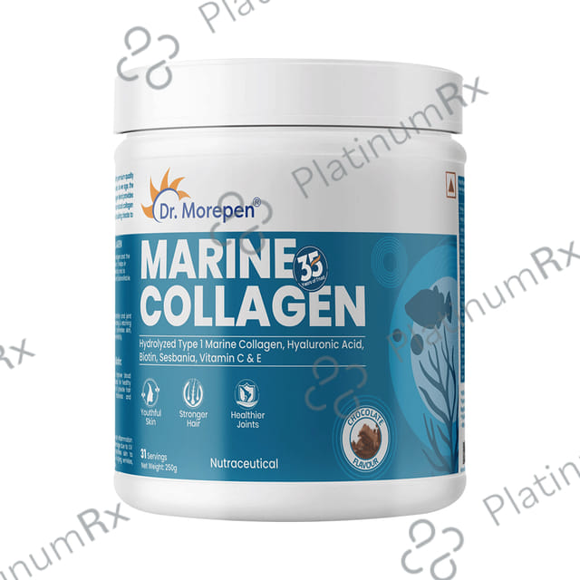 Dr. Morepen Collagen (Marine) Skin Protein with Hyaluronic Acid, Vitamin C & Biotin - Flavour Chocolate Powder