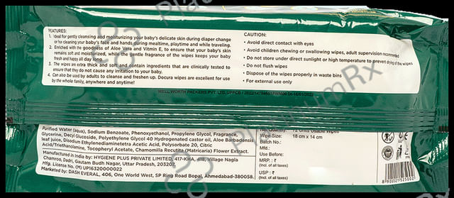 Docura Baby Wipes Soft Cleansing (72 Each) 1 Pack