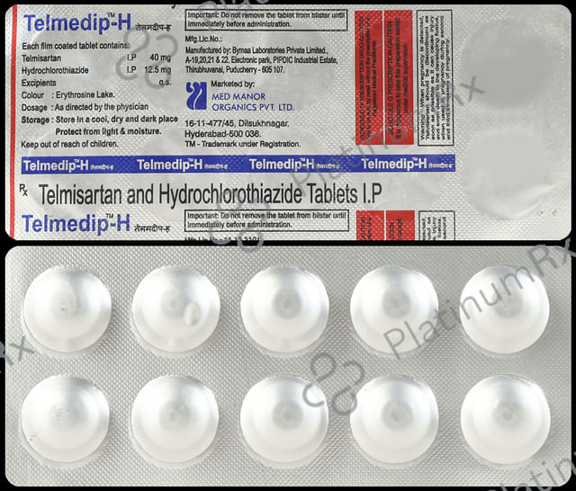 Telmedip H 40mg/12.5mg Tablet