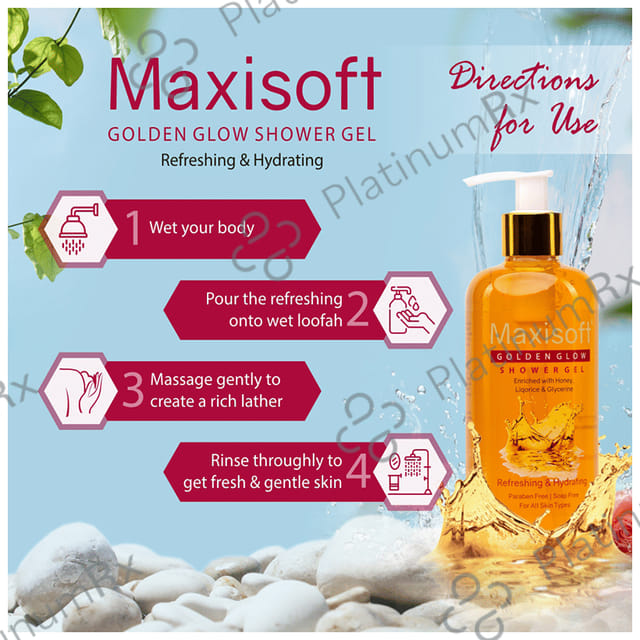 Maxisoft Golden Glow Shower Gel (300ml Each) 1 Bottle