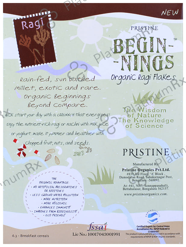 Pristine Beginnings Organic Ragi Flakes 150 gm