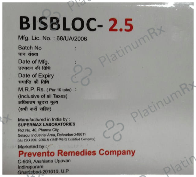 Bisbloc 2.5mg Tablet 10s