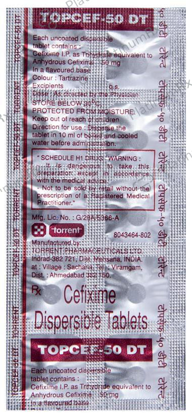 Topcef 50 DT Tablet