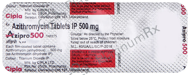 Azipro 500mg Tablet 3s