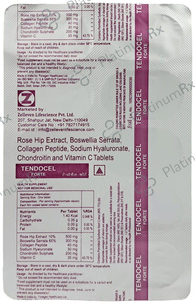 Tendocel Forte Tablet 10s