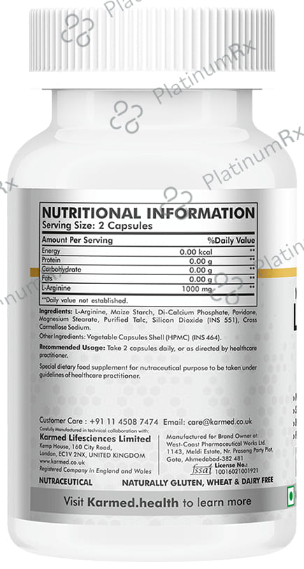Karmed L-Arginine 1000mg Capsule