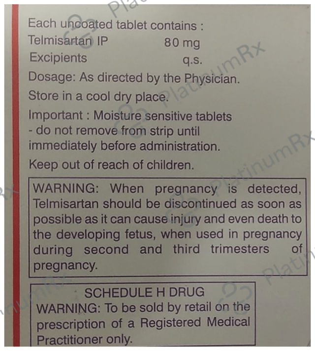 Telmed 80mg Tablet 10s