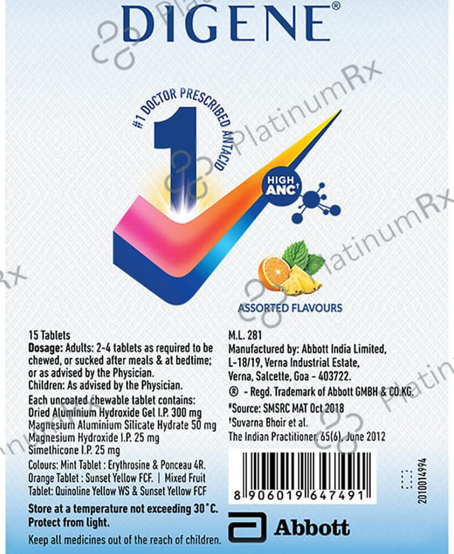 Digene Acidity & Gas Relief Tablet 15s