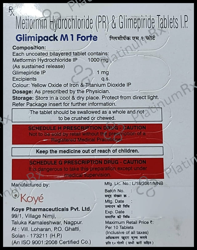 Glimipack M 1 Forte Tablet PR