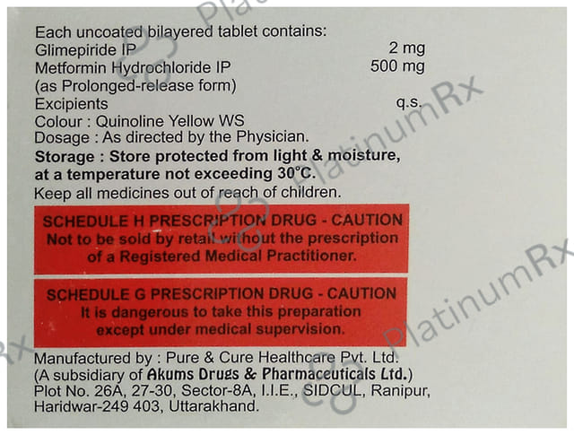 Safglim MF 2mg/500mg Tablet