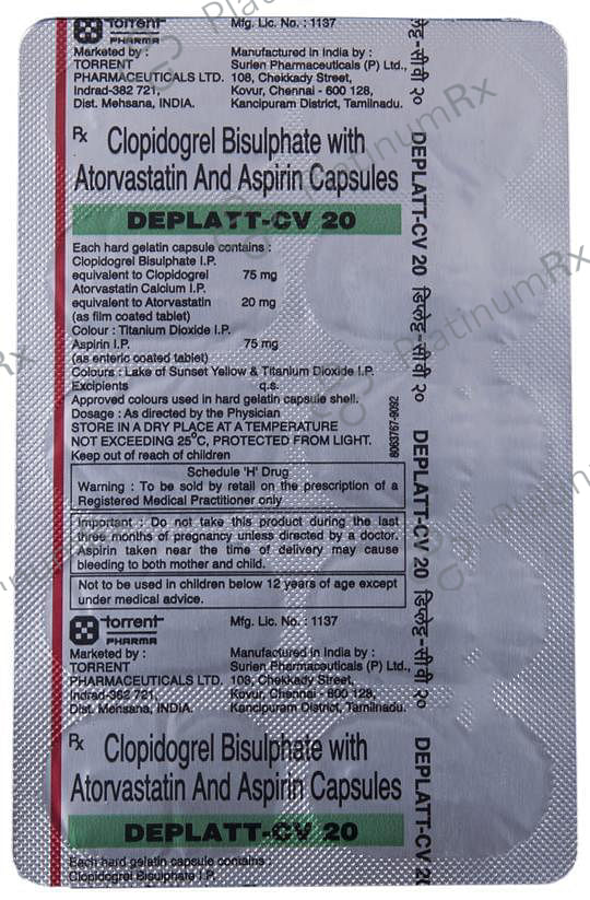 Deplatt CV 20/75/75mg Capsule 10s