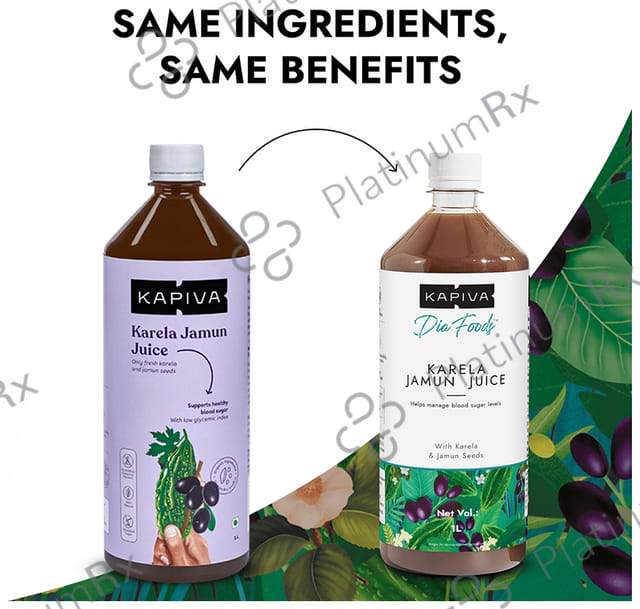 Kapiva Karela Jamun Juice - Helps Manage Blood Sugar Levels