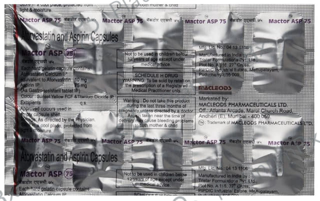 Mactor ASP 75/10mg Capsule 10s