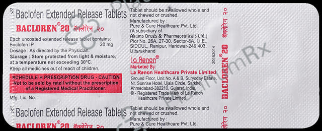 Bacloren 20mg Tablet 10s