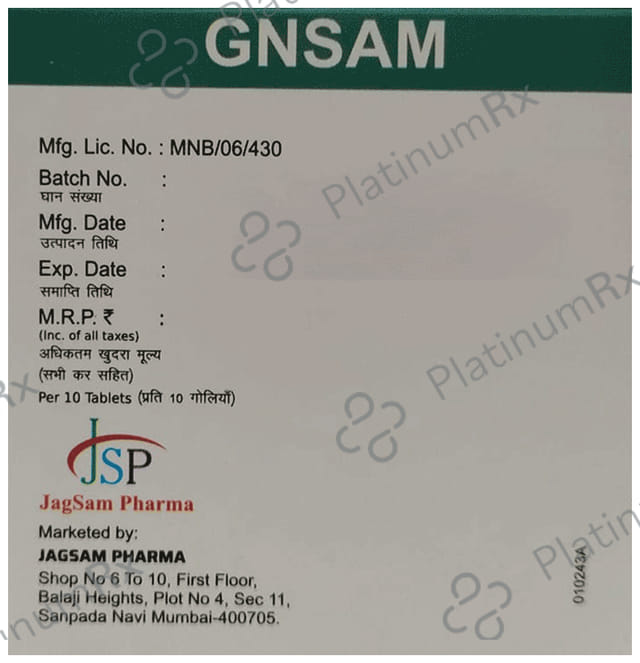 Gnsam 100/10mg Tablet 10s