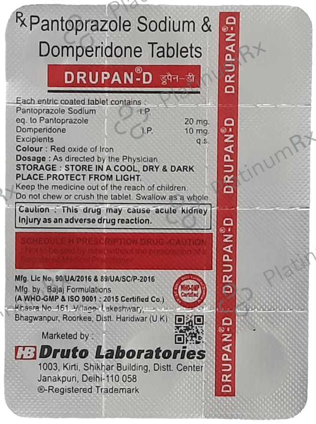 Drupan D 10 mg/20 mg Tablet