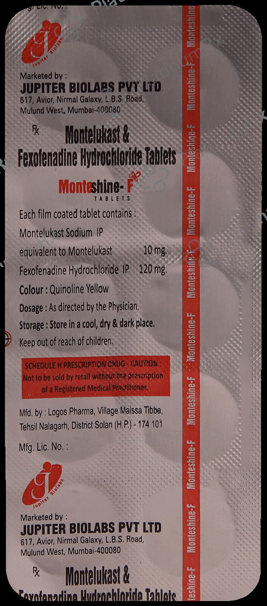 Monteshine F 10mg/120mg Tablet