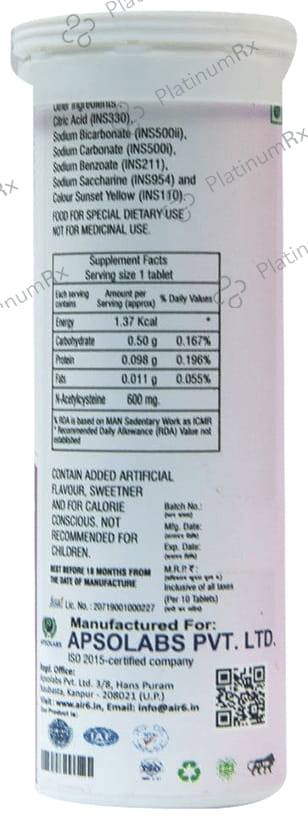 Muciapp 600 N-Acetylcysteine Effervescent Tablet 40 Effervescent Tablet