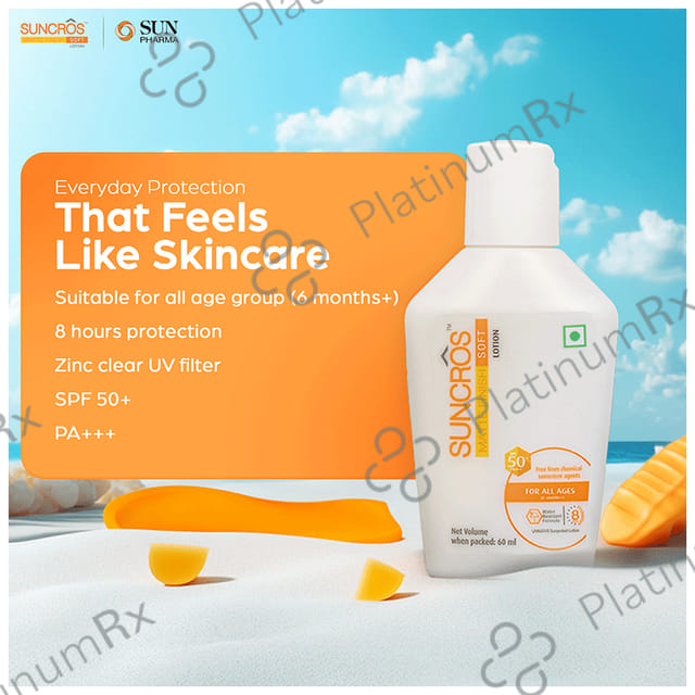 Suncros Matte Finish Soft SPF 50+ PA+++ Lotion 60ml