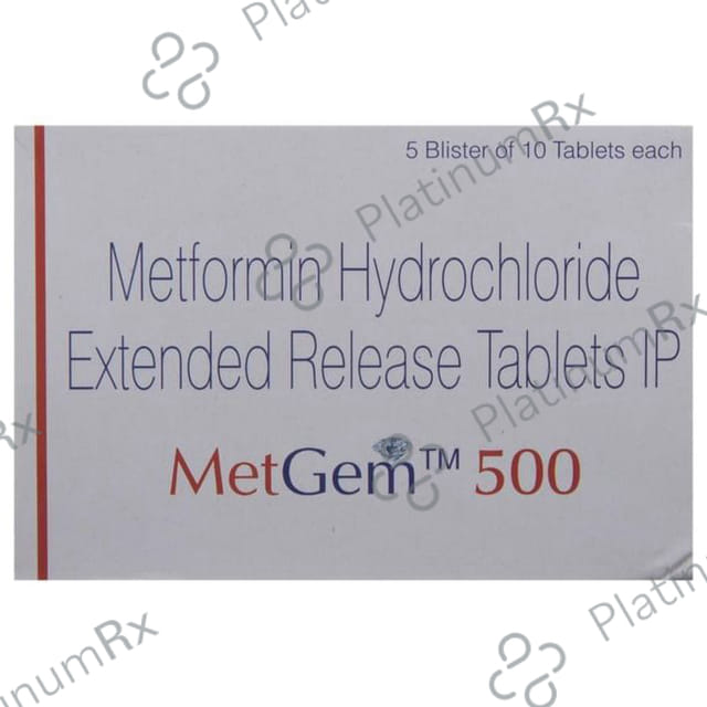 Metgem ER 500mg Tablet 10s