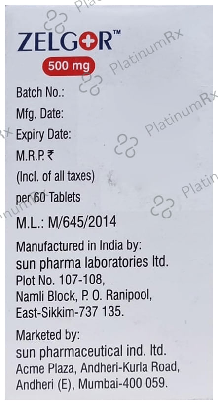 Zelgor 500mg Tablet 60s