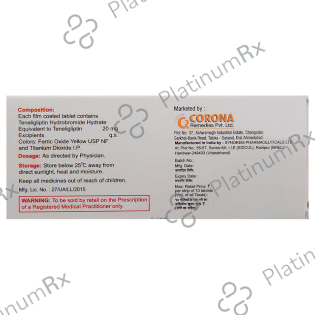 Tenebite 20mg Tablet 15s
