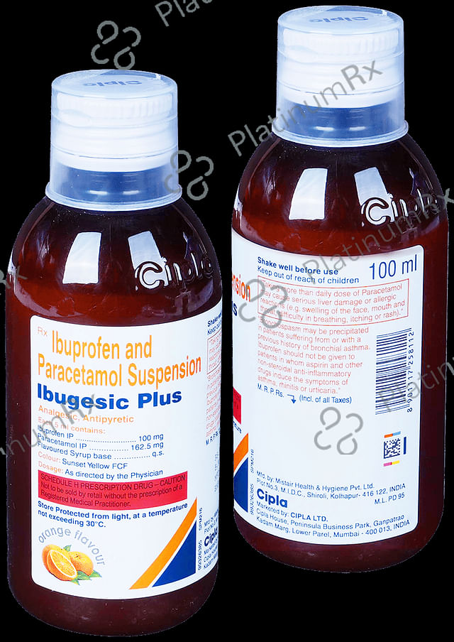 Ibugesic Plus 100/162.5mg Oral Suspension Orange 100ml