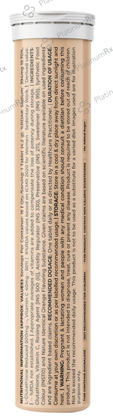 Simply Nutrition Glutathione & Vitamin C for Skin & Antioxidant Support - Flavour Orange Effervescent Tablet