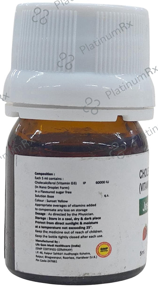 Jesocal Nano Strawberry Flavour Sugar Free Oral Solution 5ml (Pack Of 4)